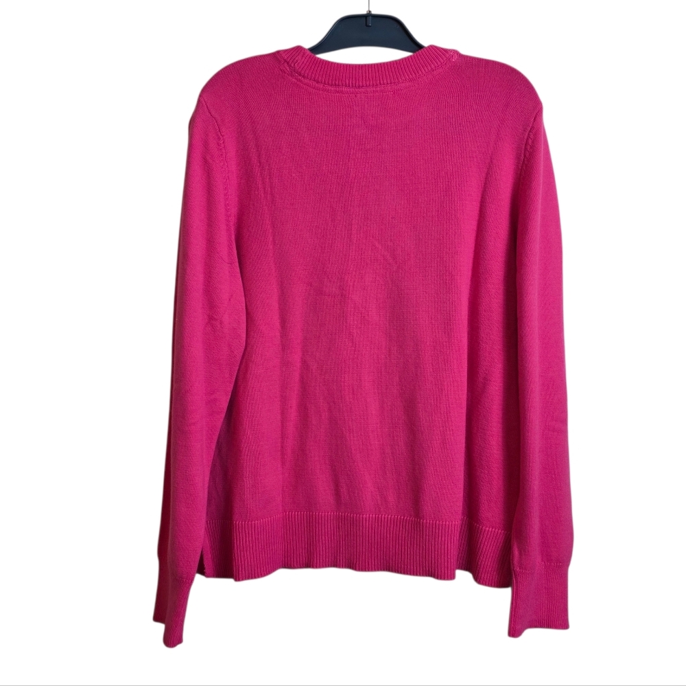 ON 34th Fuchsia Sweater XL NWT Bright Pink Knit Cozy Minimalist Preppy - Picture 8 of 14